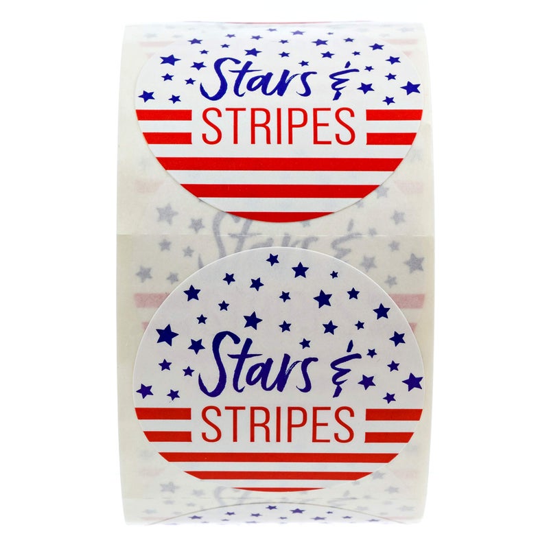 SBLABELS 500 American Stars and Stripes Stickers / 1.5" Circle 4th of July Stickers/Patriotic Labels/Perforated Sticker Roll - Image 2